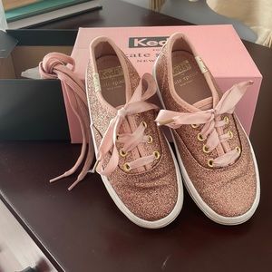 SOLD Kate spade x Keds girls rose gold glitter sneakers